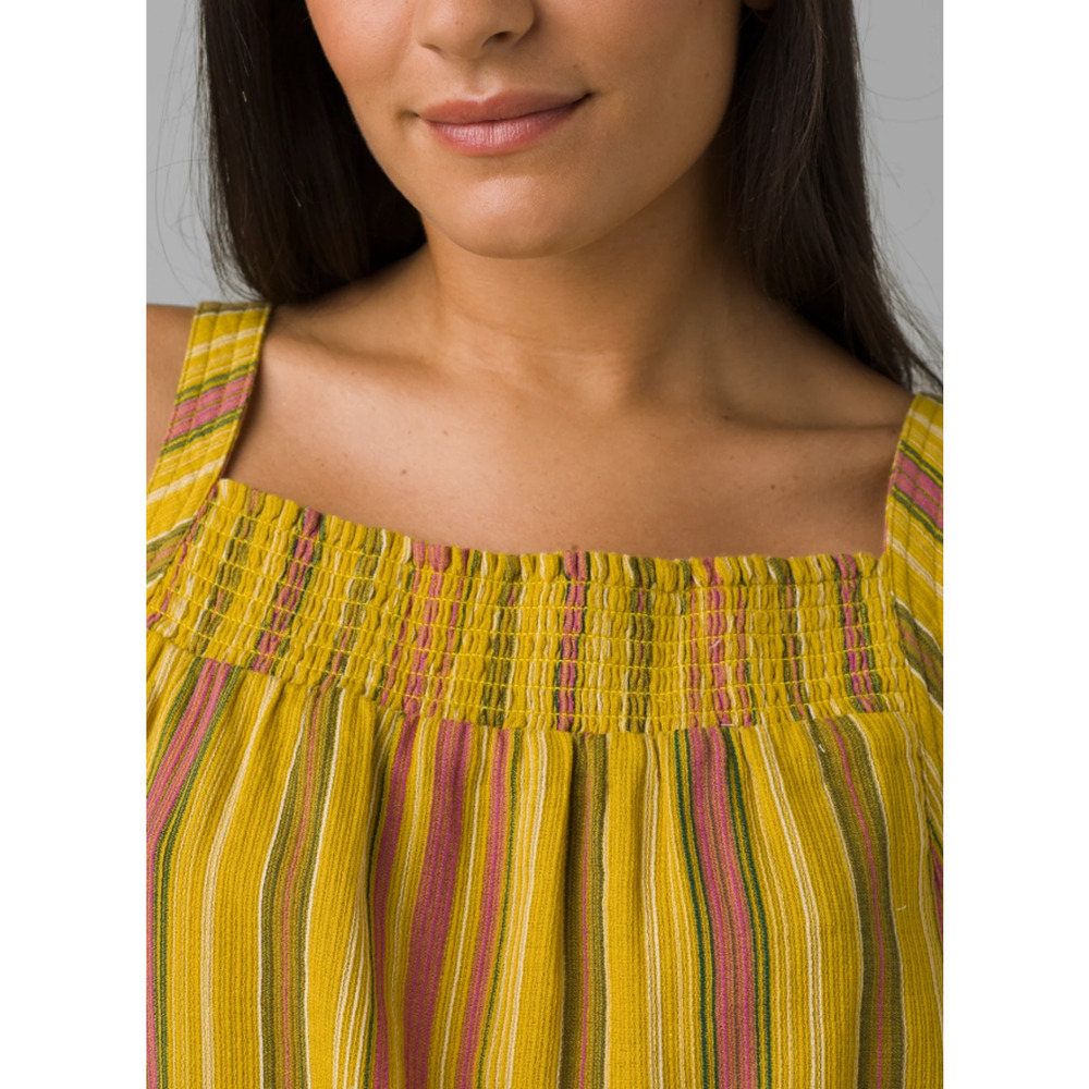 PRANA Women's Little Palm Cami Tank Top Large Yellow Leapfrog Stripe NWT - Picture 2 of 12